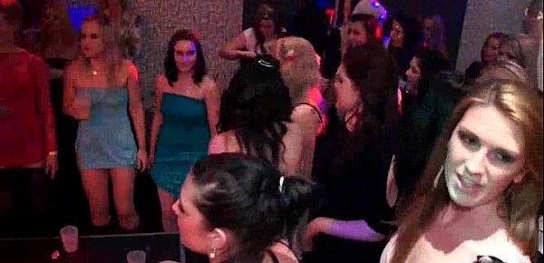 Hot busty sluts dances at party